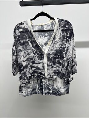 Helmut Lang Abstract V-Neck Blouse